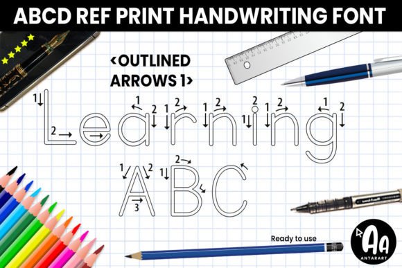 Abcd Ref Outlined Arrows1 Font for Creative Projects