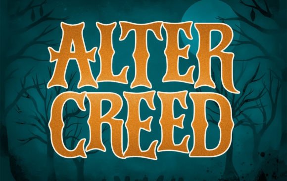 Alter Creed: A Spooky Display Font for Halloween Campaigns