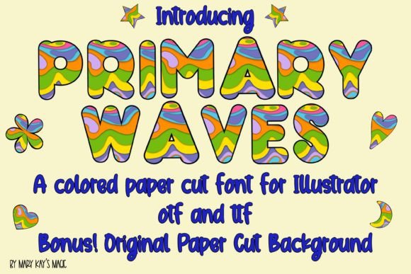 Primary Waves: A Vibrant Display Font for Digital Design
